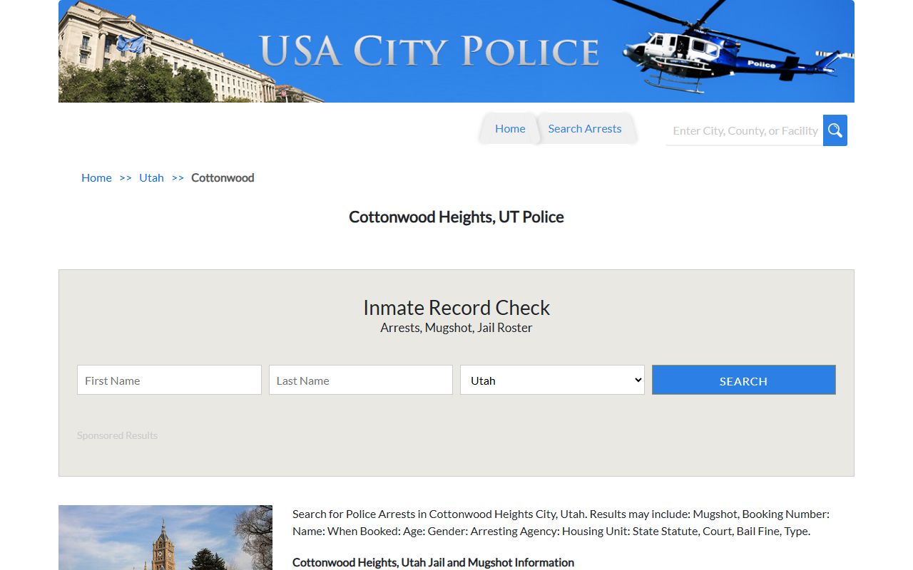Cottonwood Heights Police Department Cottonwood Heights criminal records