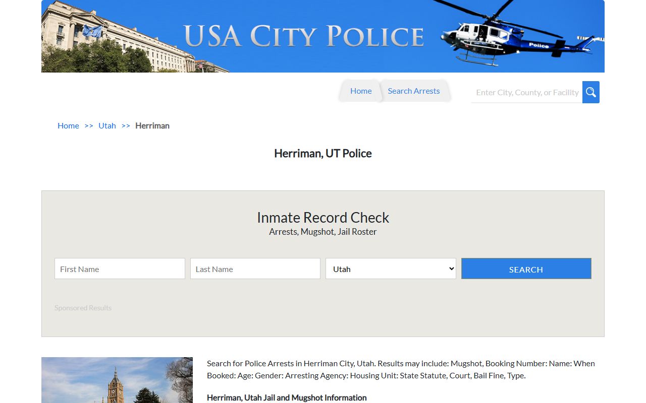 Herriman Police Department information Herriman criminal records