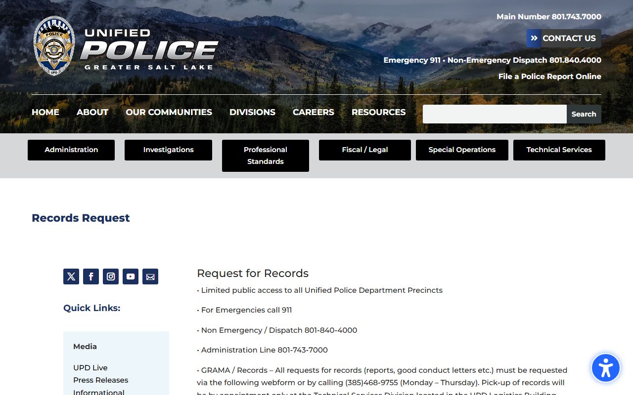 Unified Police Department records Midvale criminal records