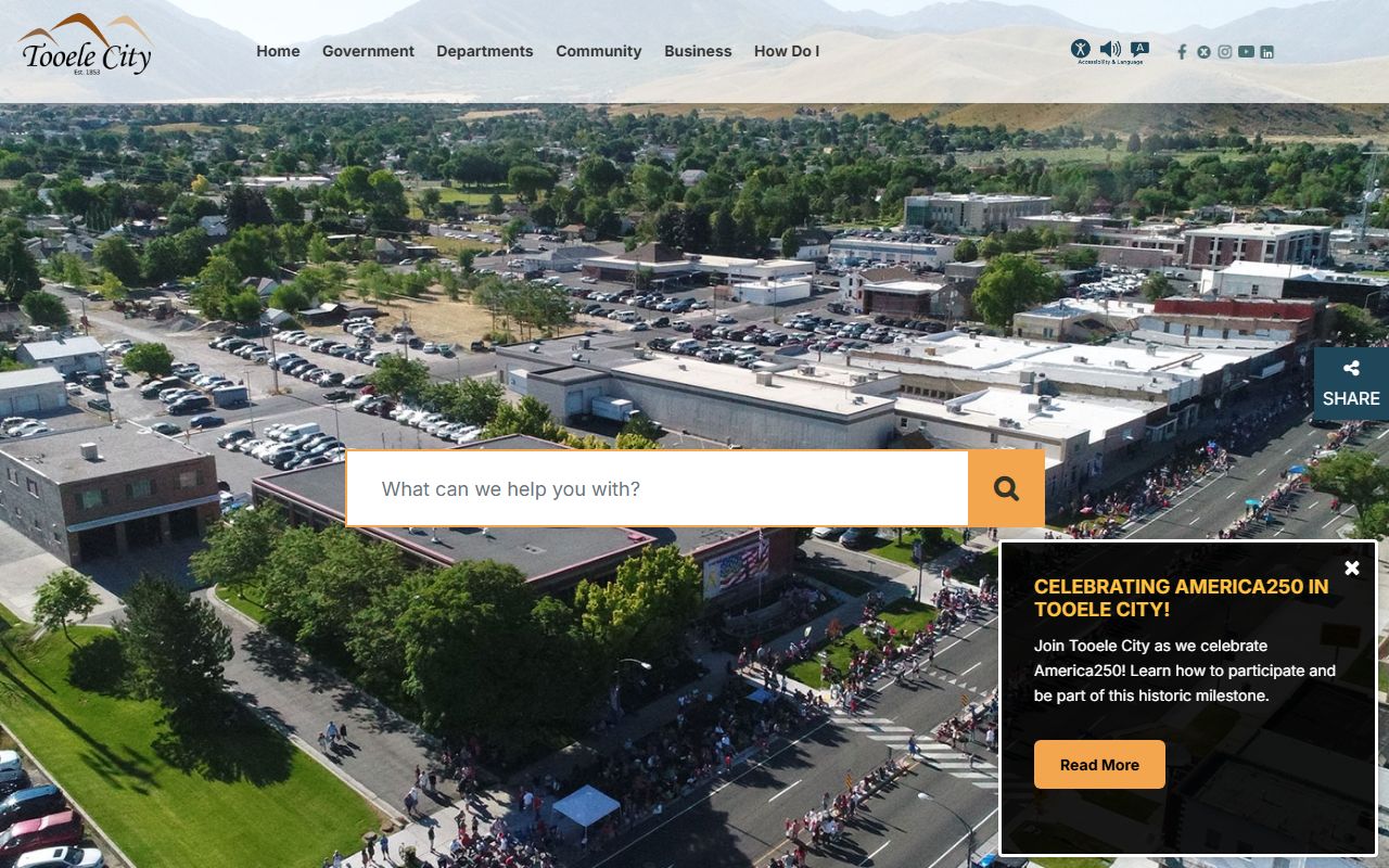 Tooele City official website for criminal records and police department