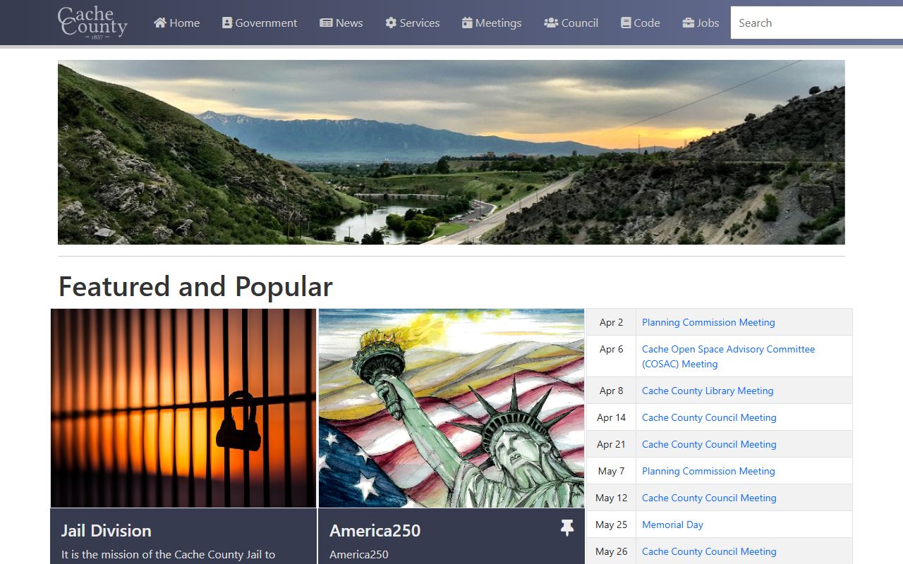 Cache County official government website for public records and criminal history