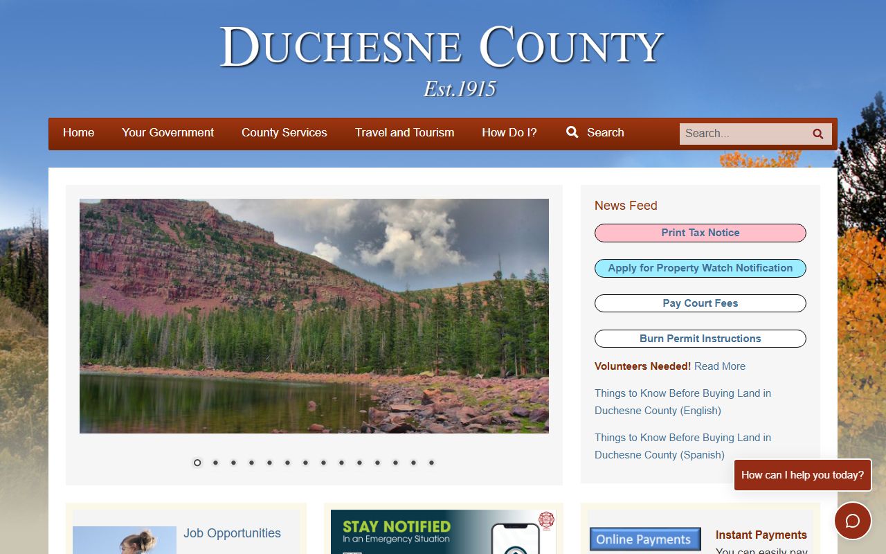 Official Duchesne County website for public records and criminal history access