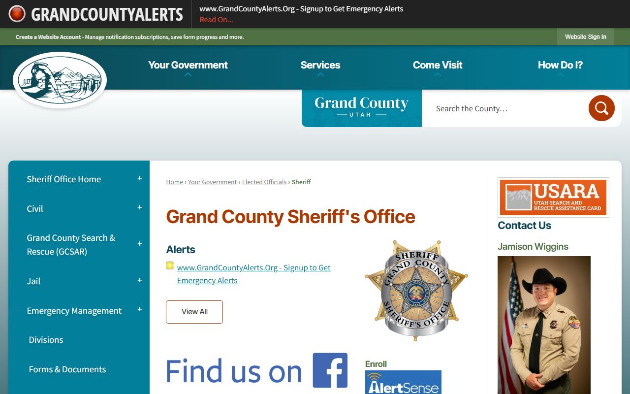 Grand County Sheriff's Office for arrest records and criminal records in Moab Utah