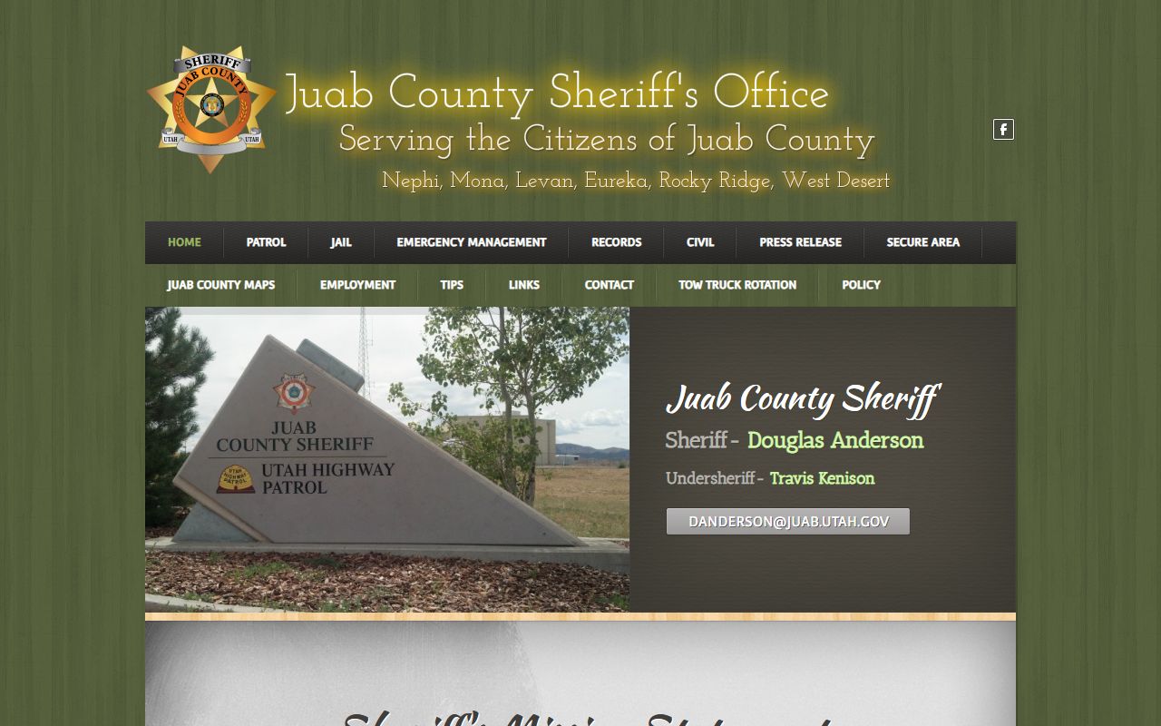 Juab County Sheriff's Office for arrest records and criminal history in Nephi Utah