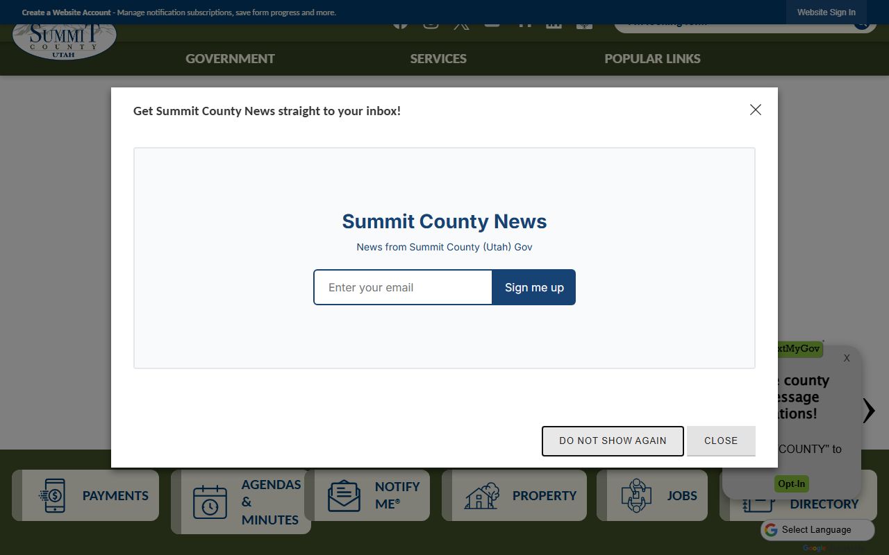 Summit County official government website for criminal records and public services