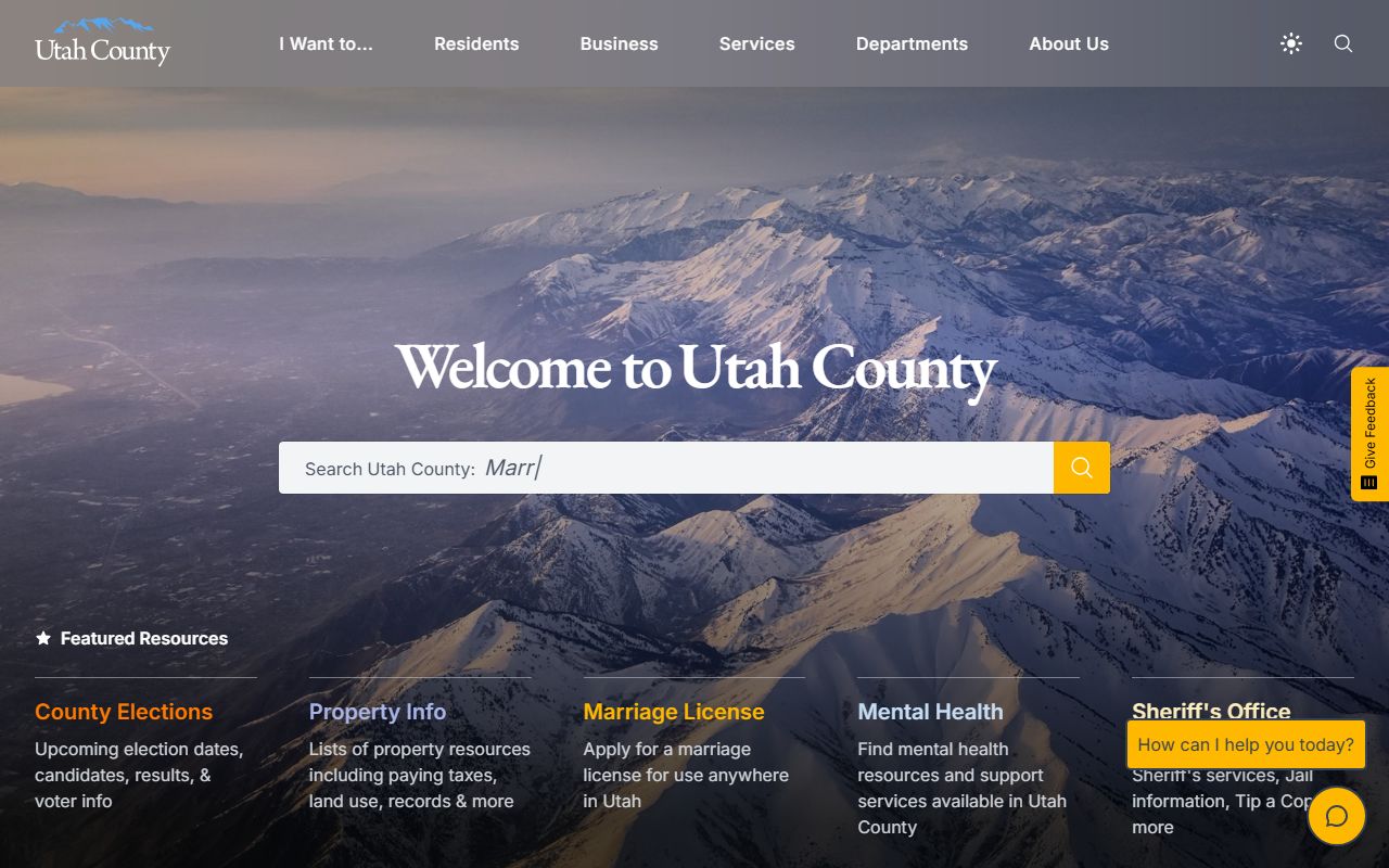 Utah County official government website for criminal records and court information