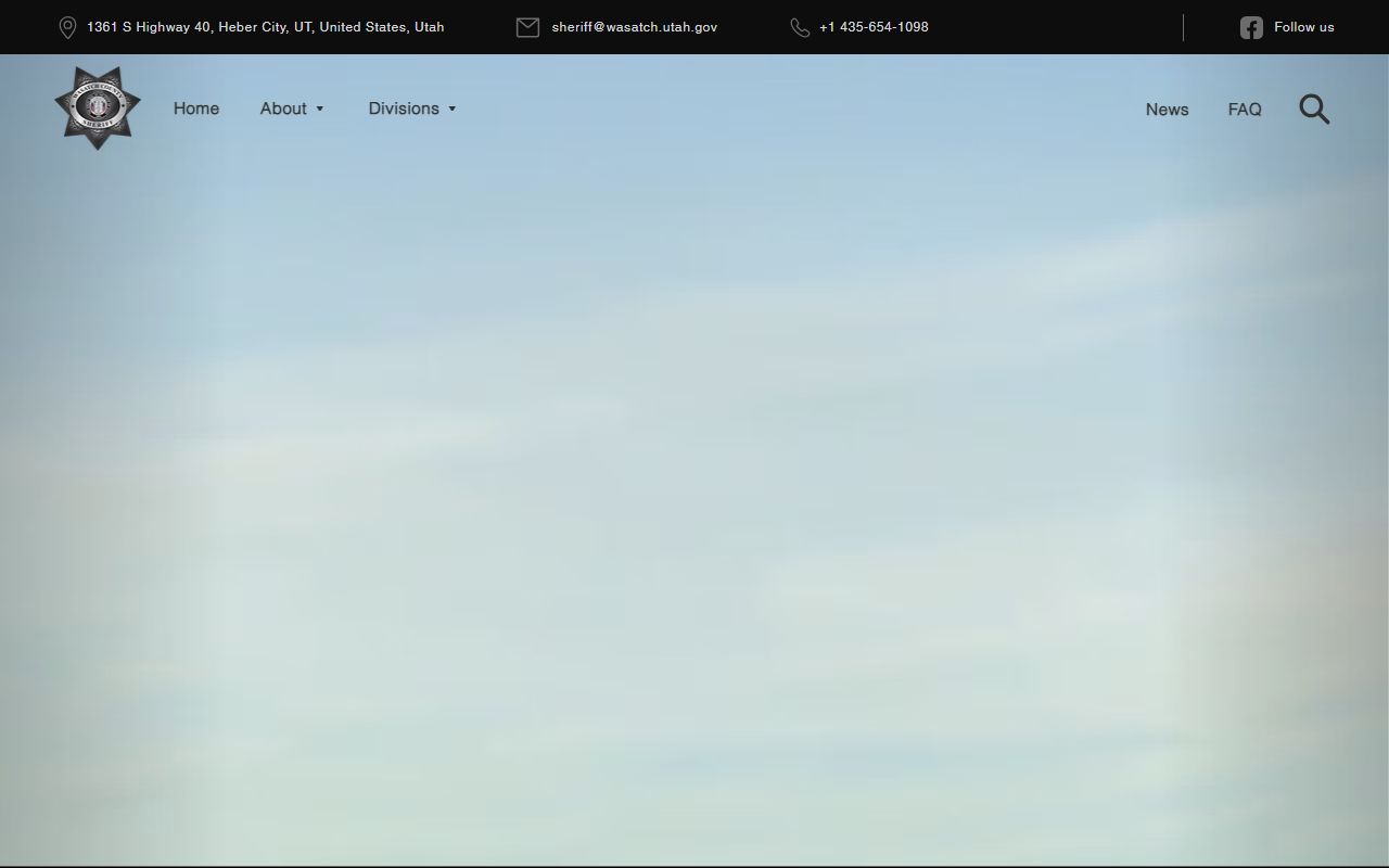 Wasatch County Sheriff's Office official page for criminal records and law enforcement services