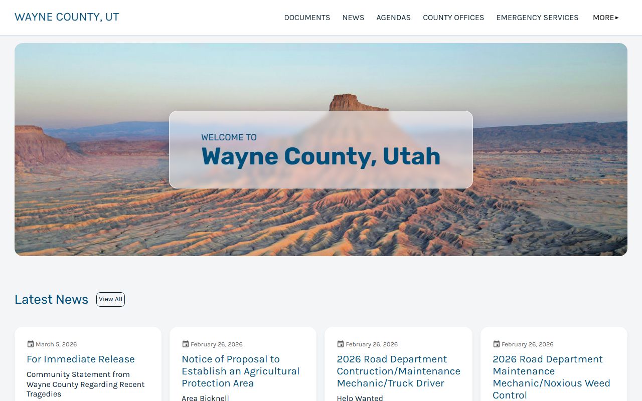 Wayne County official government website for public records and Sheriff's Office access in Loa