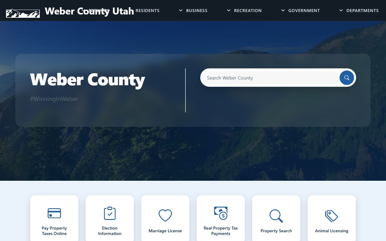Weber County official government website for public records and Sheriff's Office access in Ogden