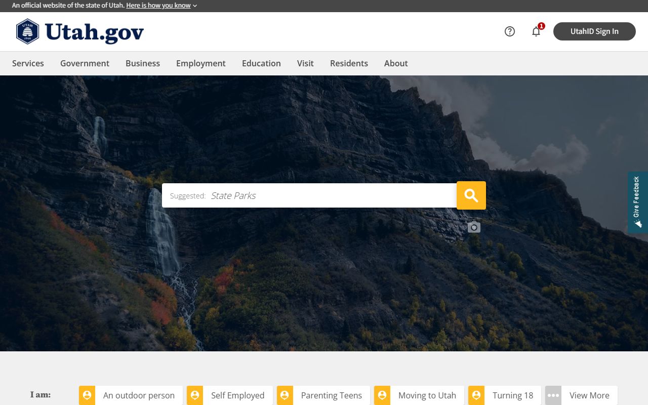 Utah.gov official state portal criminal records access